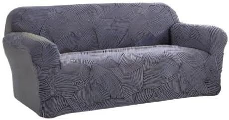 Qubjus Funda de sofá jacquard elástica de 1 pieza, funda de sofá suave, lavable, protector de muebles con espumas antideslizantes para perros, niños