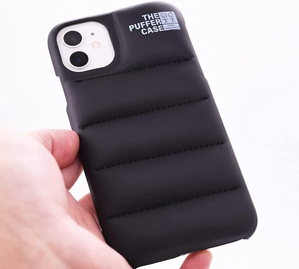 The Puffer – Funda para iPhone 1212 PRO de 6.1 pulgadas, cómoda y moderna, chaqueta de felpa suave al tacto, funda protectora 3D forro de microfibra