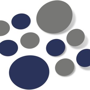 Adhesivos de pared de vinilo azul marinogris, círculos de 2 y 4 pulgadas (30 calcomanías) Adhesivos de pared de vinilo azul marinogris, círculos de 2 y 4 pulgadas (30 calcomanías)