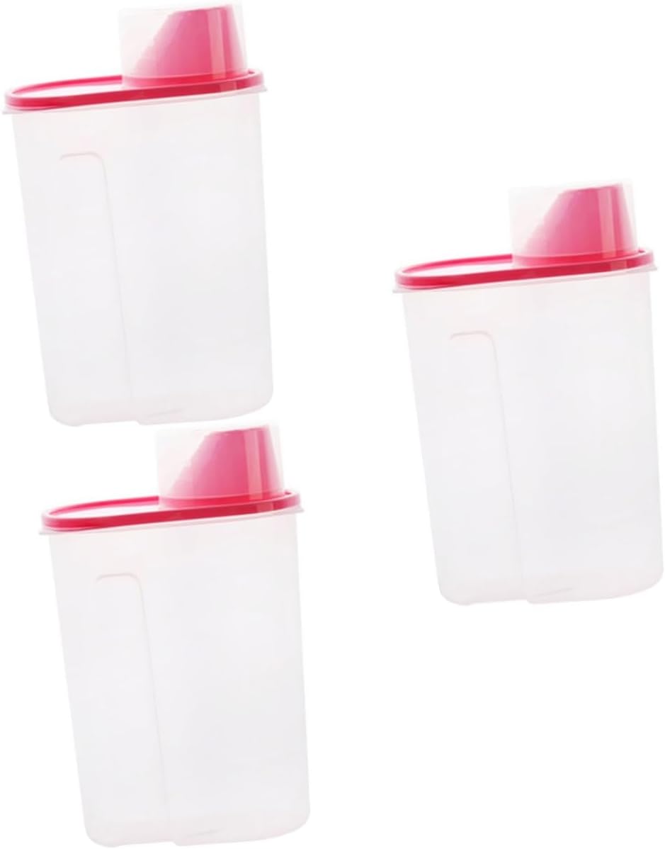 NOLITOY Tarro de almacenamiento de despensa de 3 piezas contenedor de almacenamiento de alimentos para mascotas, almacenamiento de nueces de cocina,