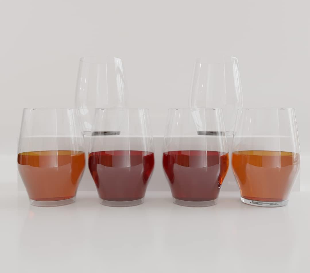 LEMONSODA Juego de copas de vino de cristal Sante de alta gama, sin tallo, gran copa sin tallo para catas de vino, juegos de regalo, fiestas, vino