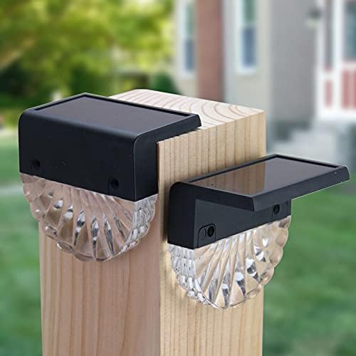 Luces solares para terraza, luces solares para valla al aire libre, impermeables, luces LED solares exteriores para patio trasero, luces solares de