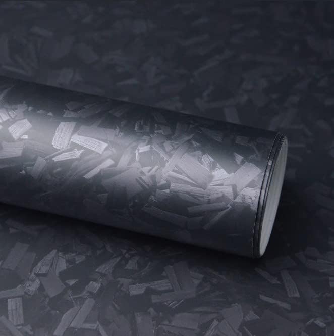 Lypumso Rollo de vinilo de acero al carbono negro mate, adhesivo de repuesto sin burbujas antiarrugas, vinilo autoadhesivo de alta calidad, vinilo