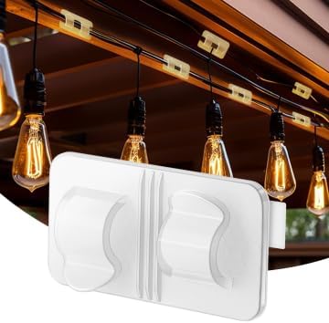 Ganchos para cadena de luces al aire libre 40 piezasClips de cable con fuerte autoadhesivo, ganchos para cables interiores y exteriores, ganchos