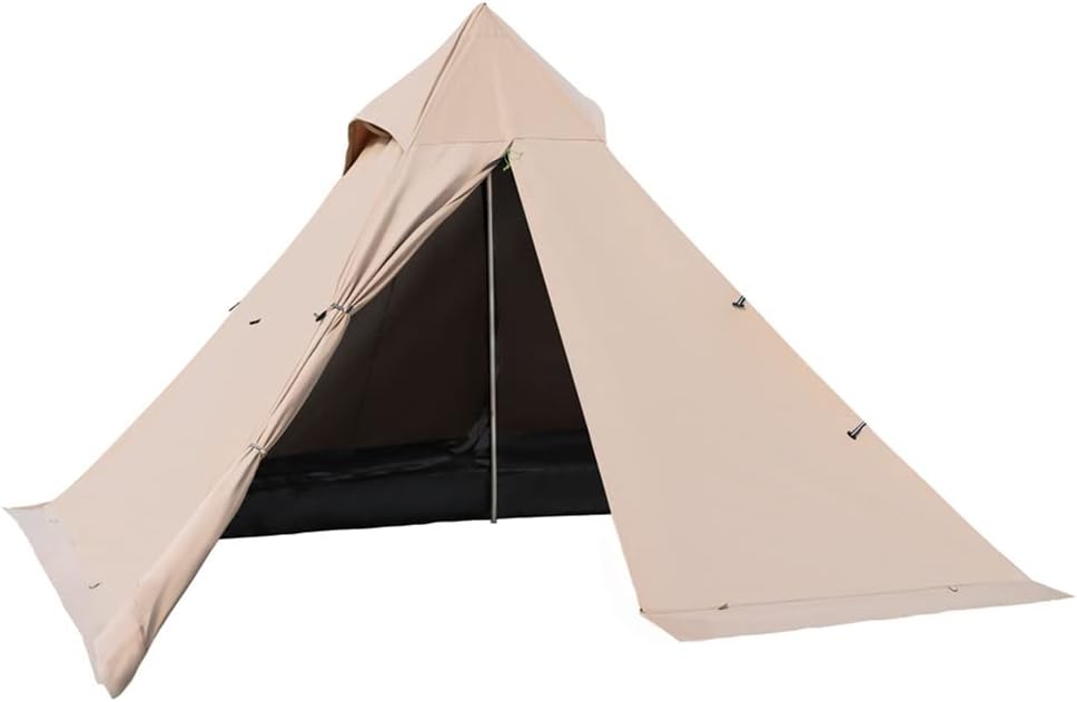 Tienda piramidal para 2 personas Tienda de campaña de lujo Tipi para Caza Equipo Familiar Mochilero Camping Senderismo – Camping Yurt Tent