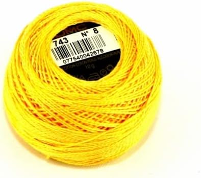 DMC Cotton Perle Thread Talla 8 743 – por bola de 0.35oz