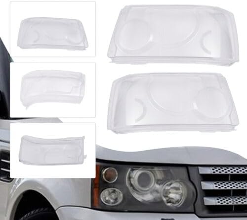 1 par de cubiertas de lente de faros delanteros izquierdo y derecho para faros delanteros de automóvil, carcasa de policarbonato compatible con Land