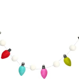 Guirnalda de luces de fieltro de Navidad de 6.6 pies, 8 bombillas con forma de arco iris, guirnalda decorativa de color navideño para árbol de Guirnalda de luces de fieltro de Navidad de 6.6 pies, 8 bombillas con forma de arco iris, guirnalda decorativa de color navideño para árbol de
