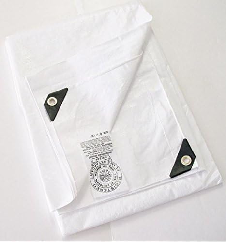 TARP de polietileno resistente ignífugoignífugo de 10′ x 12′ (tamaño acabado aprox. 9’6″ x 11’6″)
