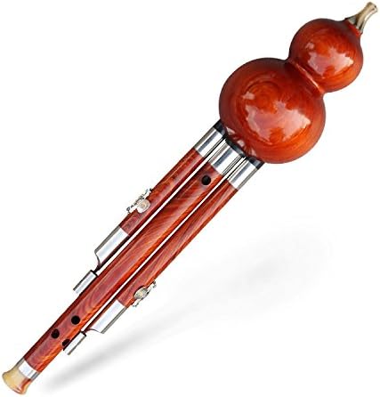 OrientalMusicSanctuary Profesional Camboyano Rosewood Hulusi – Flauta de calabaza curcubit china (clave de Bb)