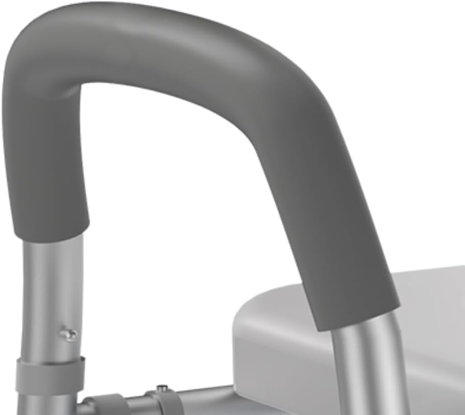 Asiento de inodoro elevado con asas, marco de seguridad médica resistente de 400 libras, asistencia de baño para personas mayores, discapacitados,