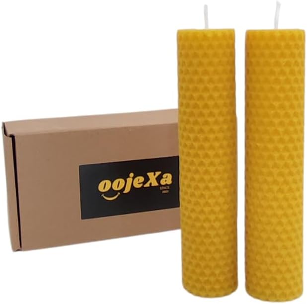 Velas de cera de abejas puras%100% Velas de cera de abejas Decoración del hogar Velas de cera de abeja amarilla Vela hecha a mano Vela de pilar