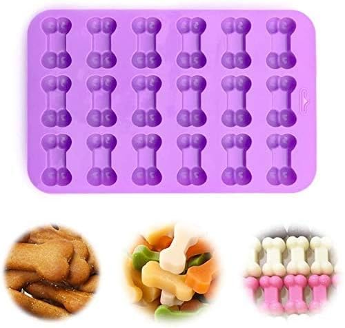 Molde de silicona para hornear, 2 bandejas reutilizables para cubitos de hielo en forma de pata de gato y hueso, moldes de silicona para dulces,
