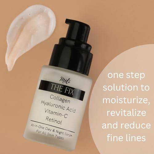 The Fix 4 en 1 suero hidratante facial con colágeno, ácido hialurónico, vitamina C y retinol, fórmula antienvejecimiento día y noche para suavizar,
