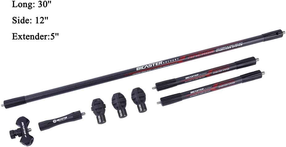 BICASTER Sistema estabilizador de tiro con arco 3K hecho en carbono, juego completo