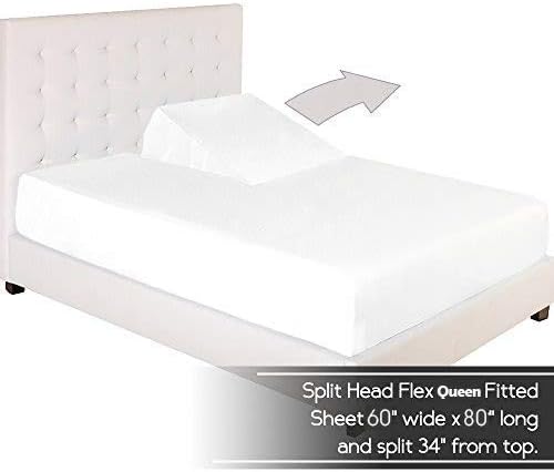 Wallaceu Split Queen  100% algodón dividido-top Queen (juego de sábanas ajustable para cama queen) 300 TC, marfil sólido, tejido de satén, bolsillo