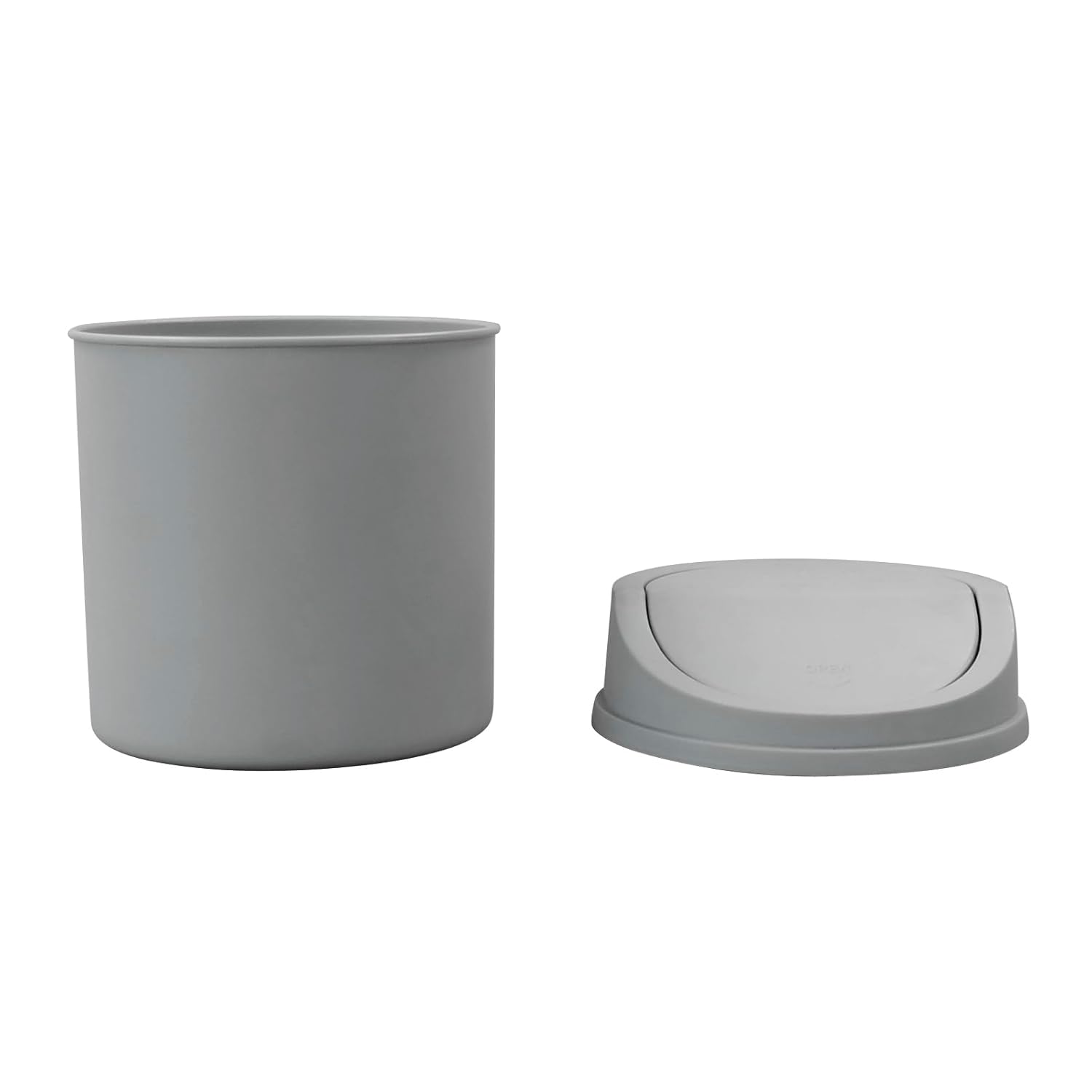 Mini bote de basura de plástico con tapa abatible, bote de basura pequeño de 0.7 galones, color gris