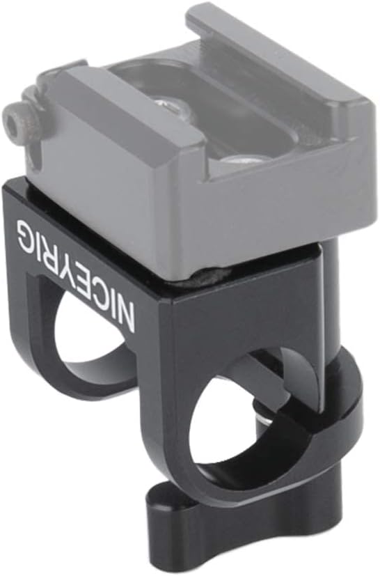 NICEYRIG Abrazadera de varilla de 0.591 in, soporte de varilla individual para sistema de soporte de riel de 0.591 in, montaje EVF, luz LED,
