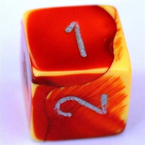 Chessex CHX26450 Juego de dados Géminis rojo-amarilloplateado, talla única, multicolor