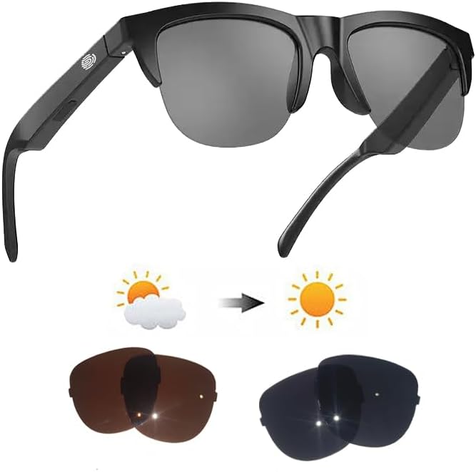 F06 – Lentes inteligentes con música de oído abierto y llamadas manos libres, gafas de audio Bluetooth para hombres y mujeres, sonido de oído