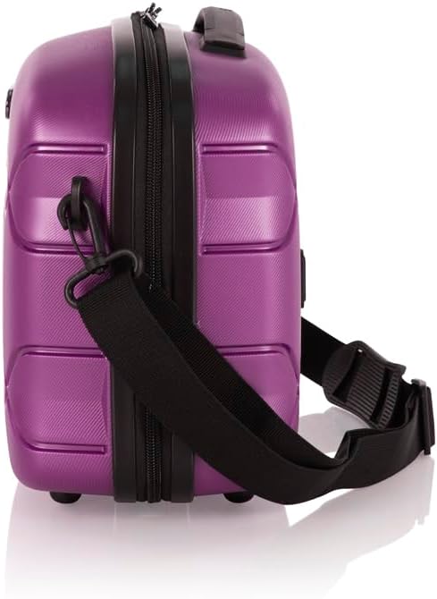 Heys Milos Beauty Case Hardside Ligero y fabricado con Duraflex duradero, carcasa texturizada y colores metálicos, manga de carretilla, correa de