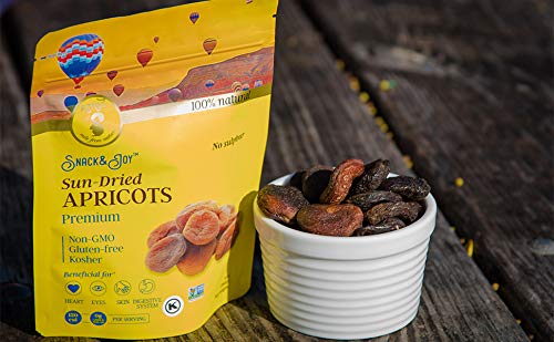 AZNUT Albaricoques secos turcos, sin sulfuro, sin azúcar añadido, 100% natural de calidad premium, certificado por proyecto sin OMG, kosher, sin