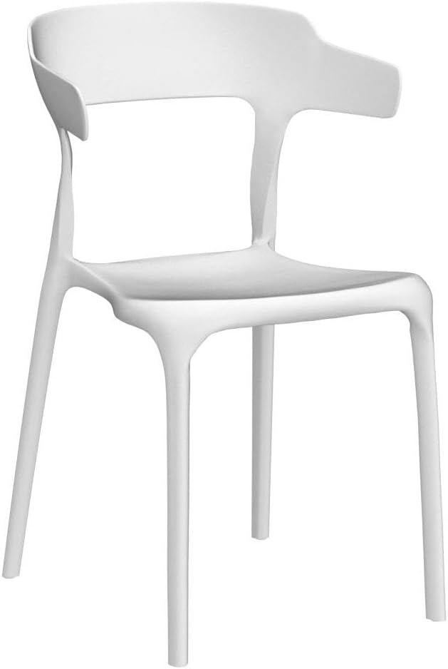 Novogratz Poolside Collection, Felix – Sillas de comedor apilables para interiores y exteriores, paquete de 2, color blanco