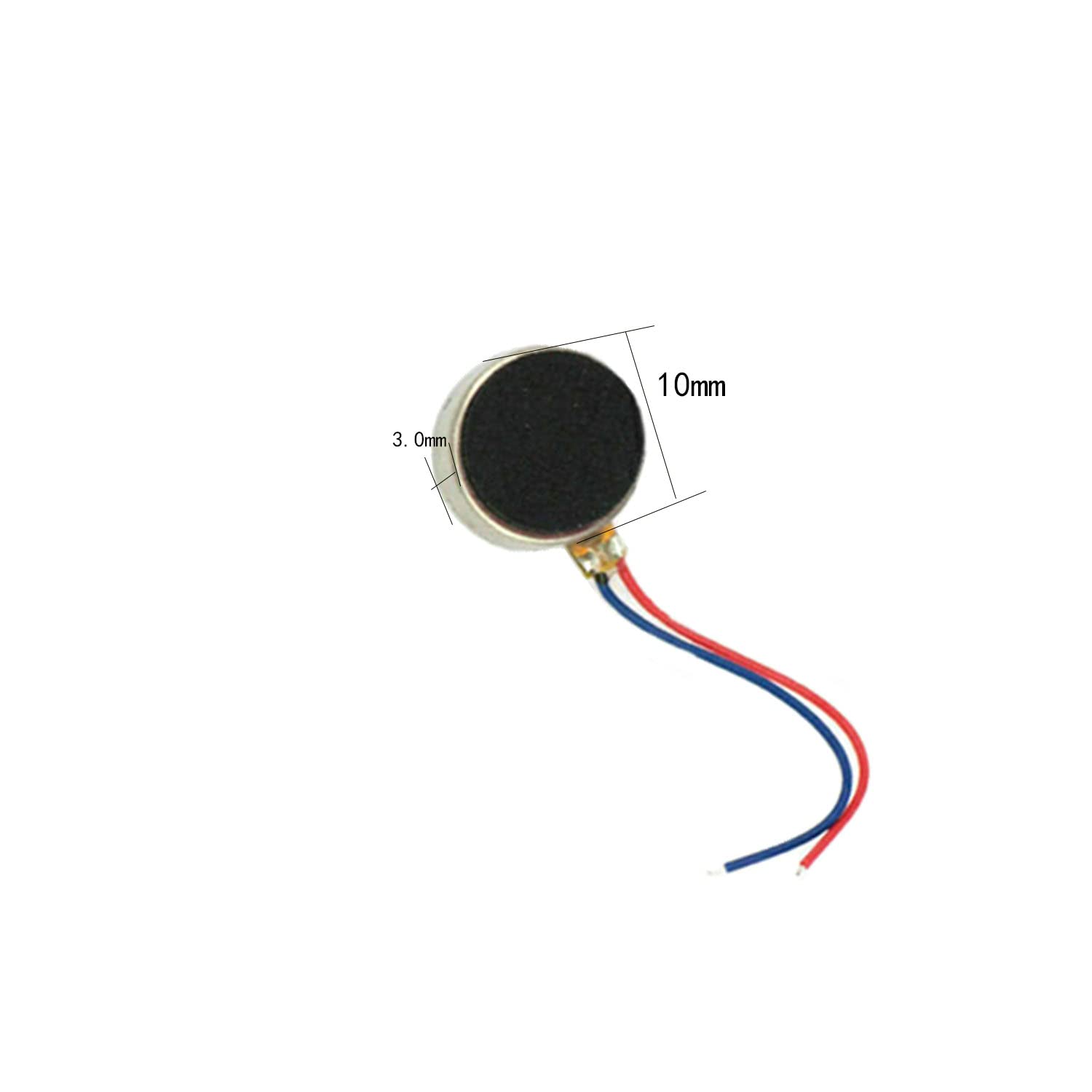 10PCS DC 3V Mini motores de vibración 0.394×0.118 in 12000rpm Moneda plana Tipo Botón Micro DC Motor Vibrador para Teléfono Celular Móvil