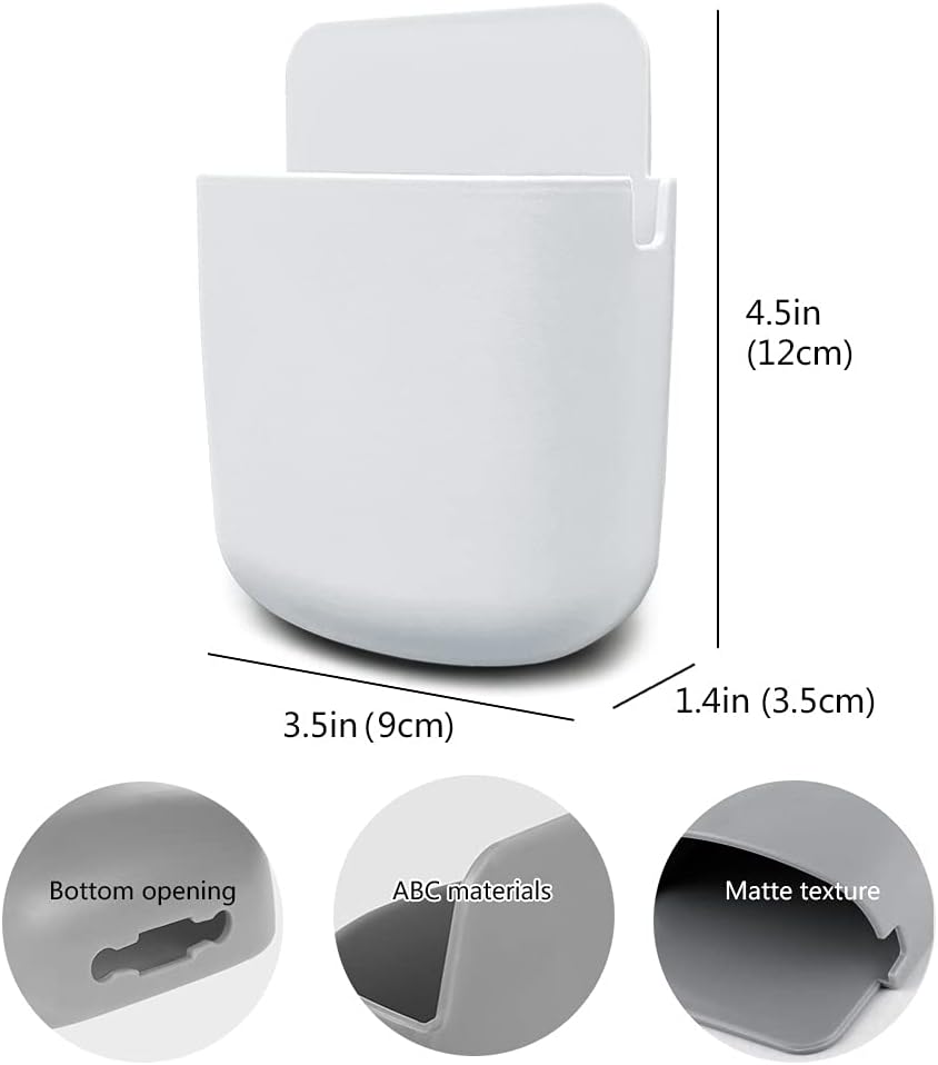 Soporte remoto para bolígrafo de montaje en pared, organizador de pared, organizador de pared autoadhesivo blanco, caja de almacenamiento para