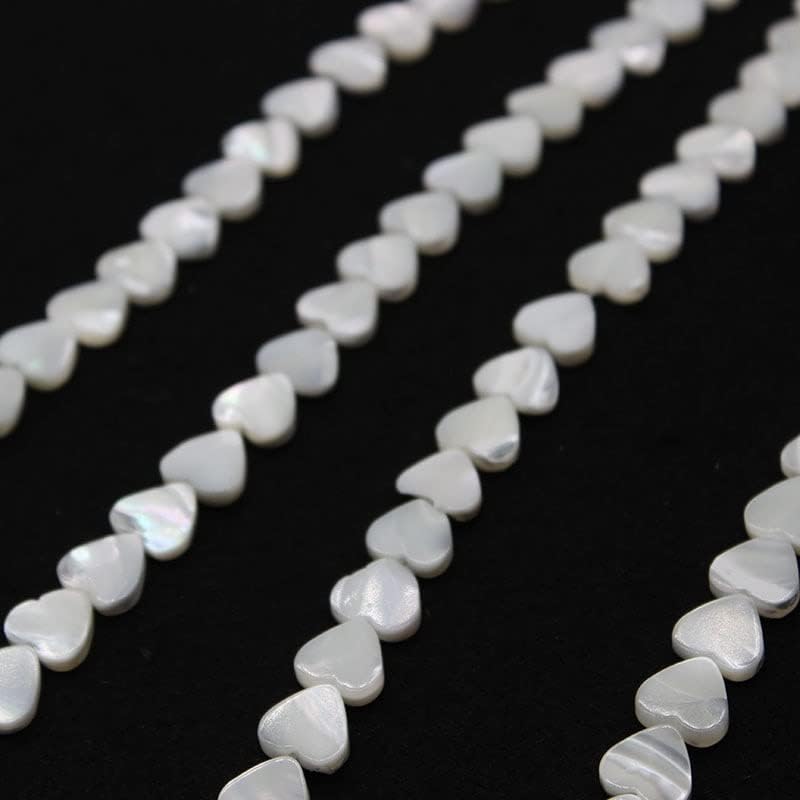 Cuentas de concha de corazón blanco natural, cuentas de nácar, de agua dulce, para hacer joyas, bricolaje, collar, pulsera, accesorios hechos a mano