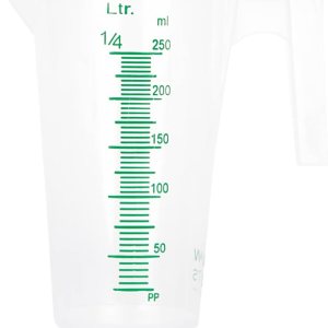 GROWDOTS Jarra de medida de 8.5 fl oz de grado alimenticio de plástico graduado de medición graduada contenedores redondos graduados líquidos de GROWDOTS Jarra de medida de 8.5 fl oz de grado alimenticio de plástico graduado de medición graduada contenedores redondos graduados líquidos de