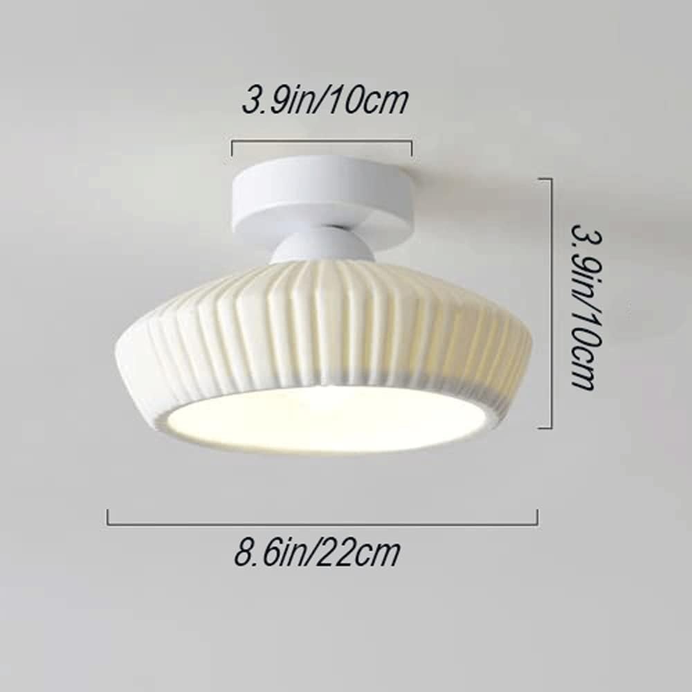 Lámpara de techo retro de estilo rústico con pantalla de cerámica, iluminación moderna cerca del techo para dormitorio, cocina, porche, pasillo,