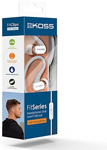 Koss KSC32i GRY – Auriculares deportivos con clip, color gris