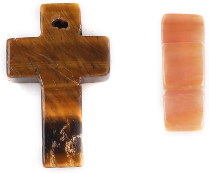 LE SKY 4 colgantes de piedra natural en forma de cruz de cristal curativo ágata piedra para hacer joyas y collares
