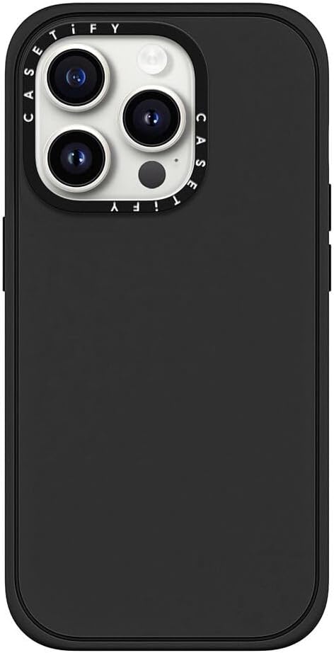 CASETiFY Funda Impact para iPhone 15 Pro 4 veces probada contra caídas de grado militar, protección contra caídas de 8.2 pies – negro mate