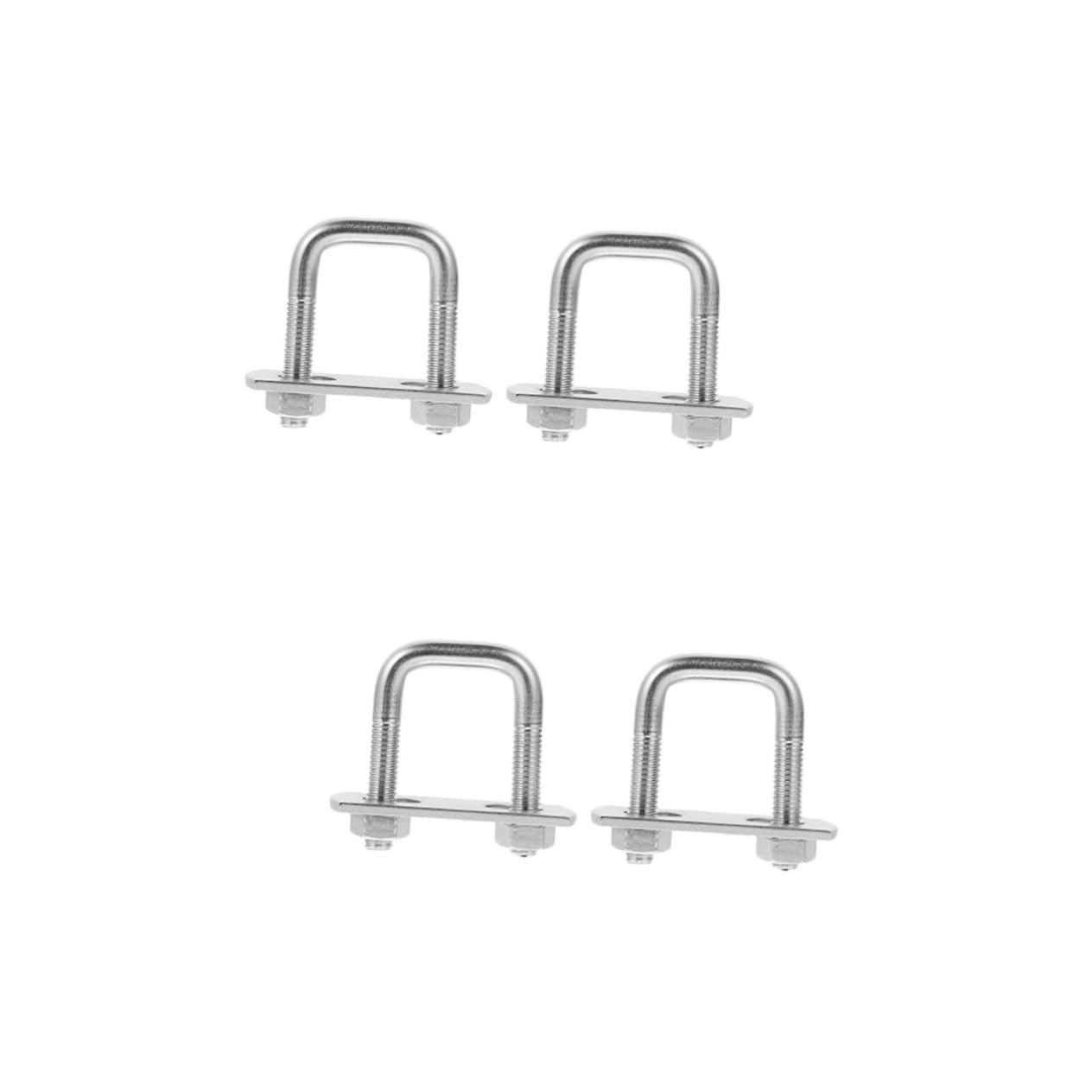 SOLUSTRE 4 unids U-Bolt Bolt U Bolt para Hardwares Antena Mástil Abrazadera Poste u Bolt Round Bend Bolt Reemplazo u Bolt Remolque u Tornillos