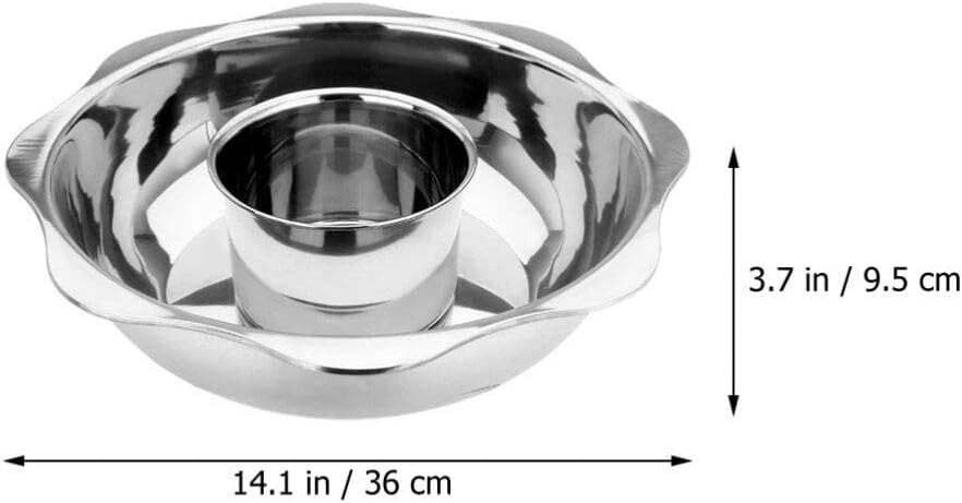 Olla caliente de acero inoxidable Shabu Pot Olla caliente con divisor 30CM Espesar olla de cocina para estufa de inducción Estufa de gas Una olla