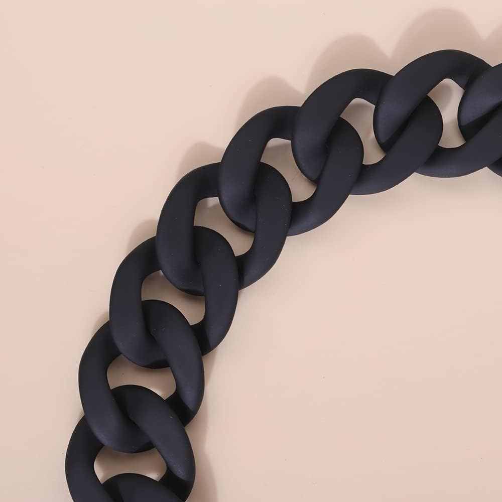 Correas de acrílico para bolsa, cadenas gruesas, correa de cadena plana, correas de asa de bolsa, cadena de repuesto para bolsos de mujer