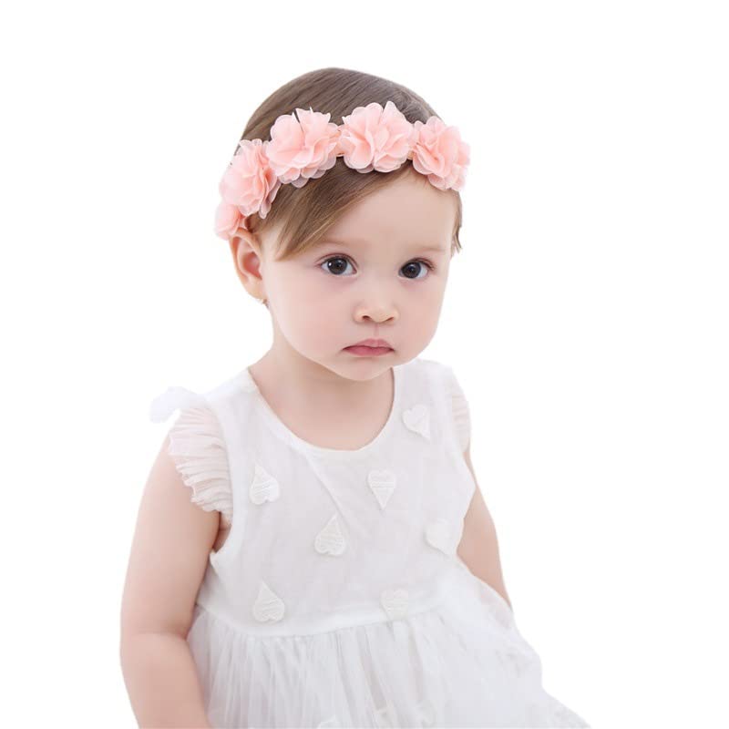 Diademas florales para niñas con cinta de grogrén y estrellas de piel sintética para niños como fiestas, bodas, fotografía, accesorios para el