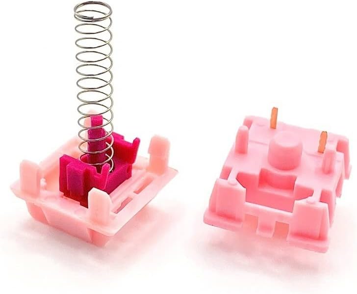 KTT Darling Interruptores extendidos POM Stem Rosa 5Pin 1.59 oz Interruptor lineal para teclado mecánico de juegos personalizado (Tamaño  30 piezas)