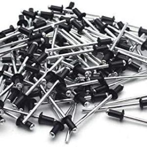 200 remaches ciegos de aluminio de extremo abierto, remaches ciegos de aluminio con mandril de tracción de acero, cabeza de cúpula, negro, 18 200 remaches ciegos de aluminio de extremo abierto, remaches ciegos de aluminio con mandril de tracción de acero, cabeza de cúpula, negro, 18