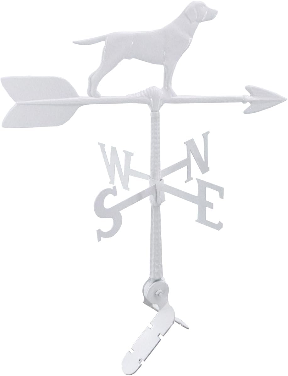 Veleta de aluminio Retriever de 24  – Veleta al aire libre con adorno – Decoración de techo de metal – Montaje incluido (4 a elegir) – Veleta de