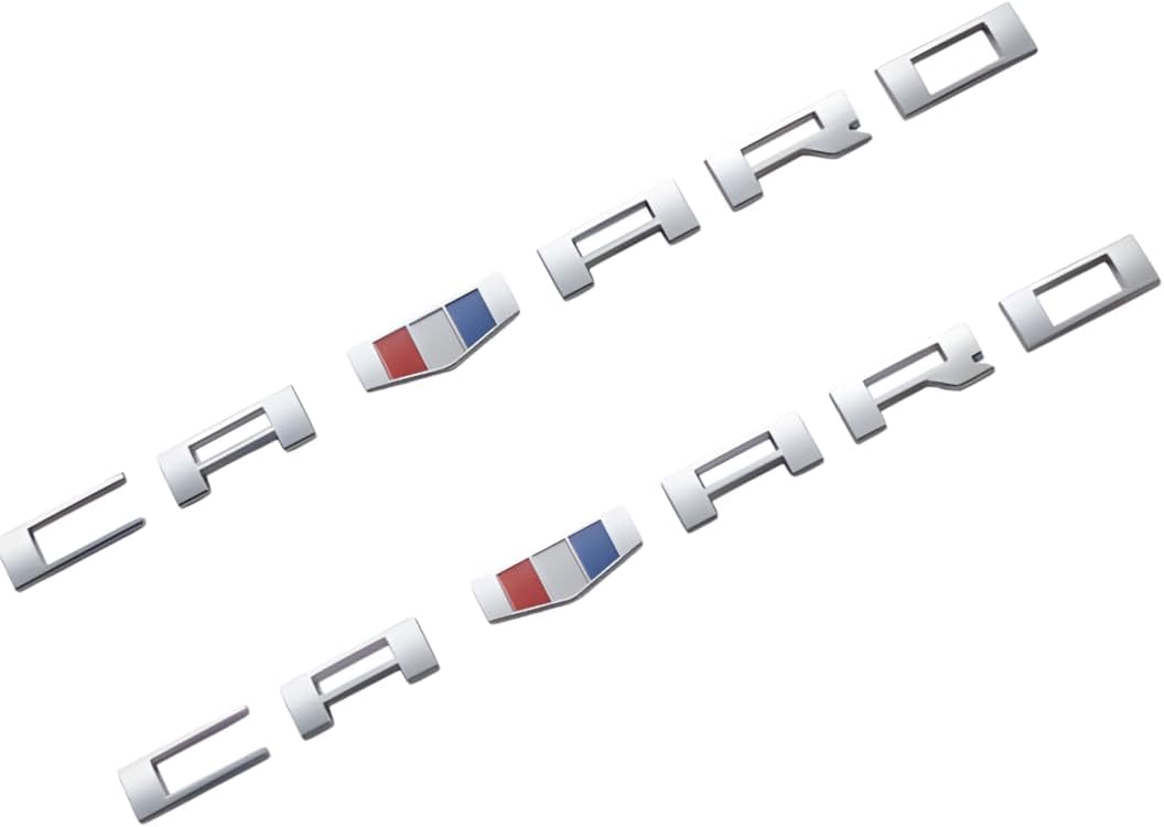 Camaro ZL1 – Emblema de 2 unidades, plateado, juego de 2 emblemas de repuesto para Chevrolet Camaro