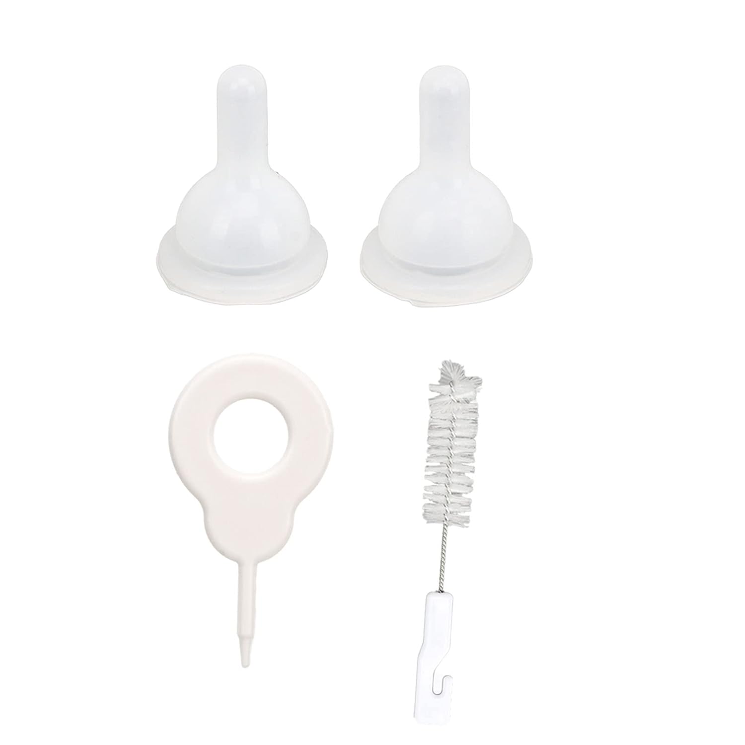 Botella de leche para mascotas, botella de lactancia de silicona transparente universal con 3 pezones para cachorros (azul)