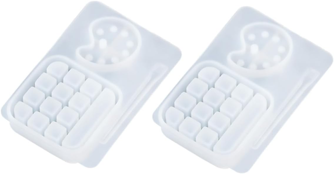 COHEALI 2 unids caja paleta plantilla bandeja de cristal molde de arcilla moldes de resina silicona lápiz labial resina epoxi bandeja de resina de