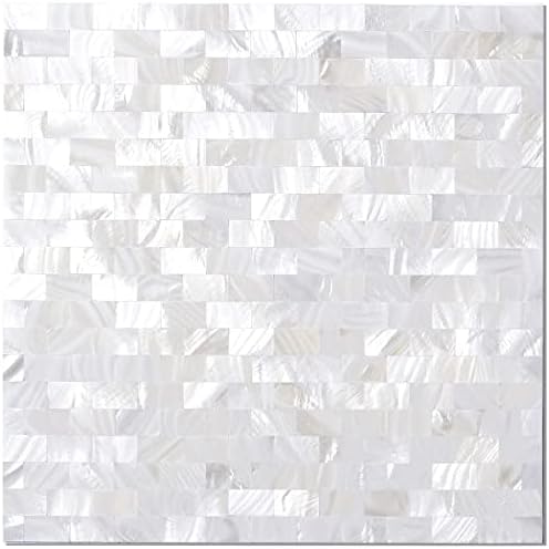 Avant Decor  8 azulejos  Azulejos de mosaico de nácar  Azulejos de cocina para despegar y pegar  Azulejos de pared para pegar  Fácil instalación
