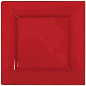 Elegantes platos llanos cuadrados rojos, 9.5 pulgadas (paquete de 10), perfectos para bodas, fiestas de cumpleaños, festivales y más Elegantes platos llanos cuadrados rojos, 9.5 pulgadas (paquete de 10), perfectos para bodas, fiestas de cumpleaños, festivales y más