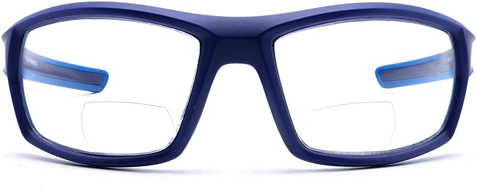 VITENZI Gafas de seguridad bifocales con lectores envolventes de seguridad deportiva, lectura, gafas protectoras