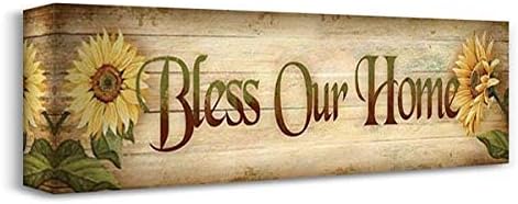 ArtDirect Bless Our Home 18×8 Gallery Wrapped Canvas Museum Art by Wargo, Ed