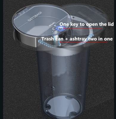 Tumecos Bote de basura para automóvil, portavasos, botella de vehículo, cubo de basura con tapa, caja de polvo y soporte para tazas (negro)